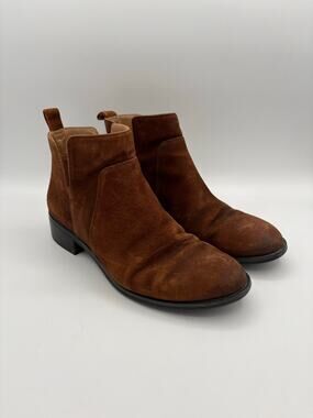 Franco Sarto Brown Suede Ankle Boots Botties Size 8
